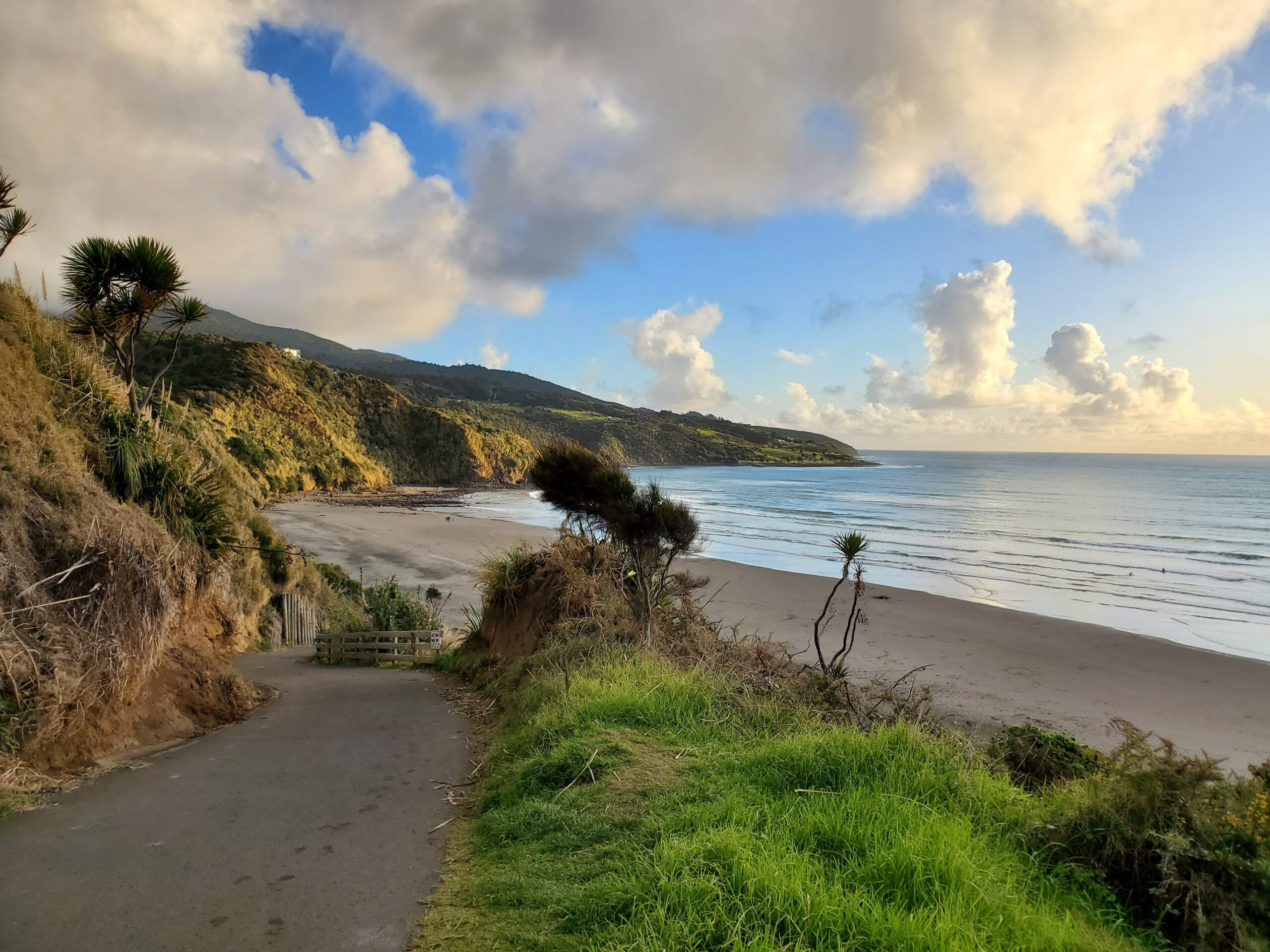 Ngarunui Beach looking down walking ramp toward beach