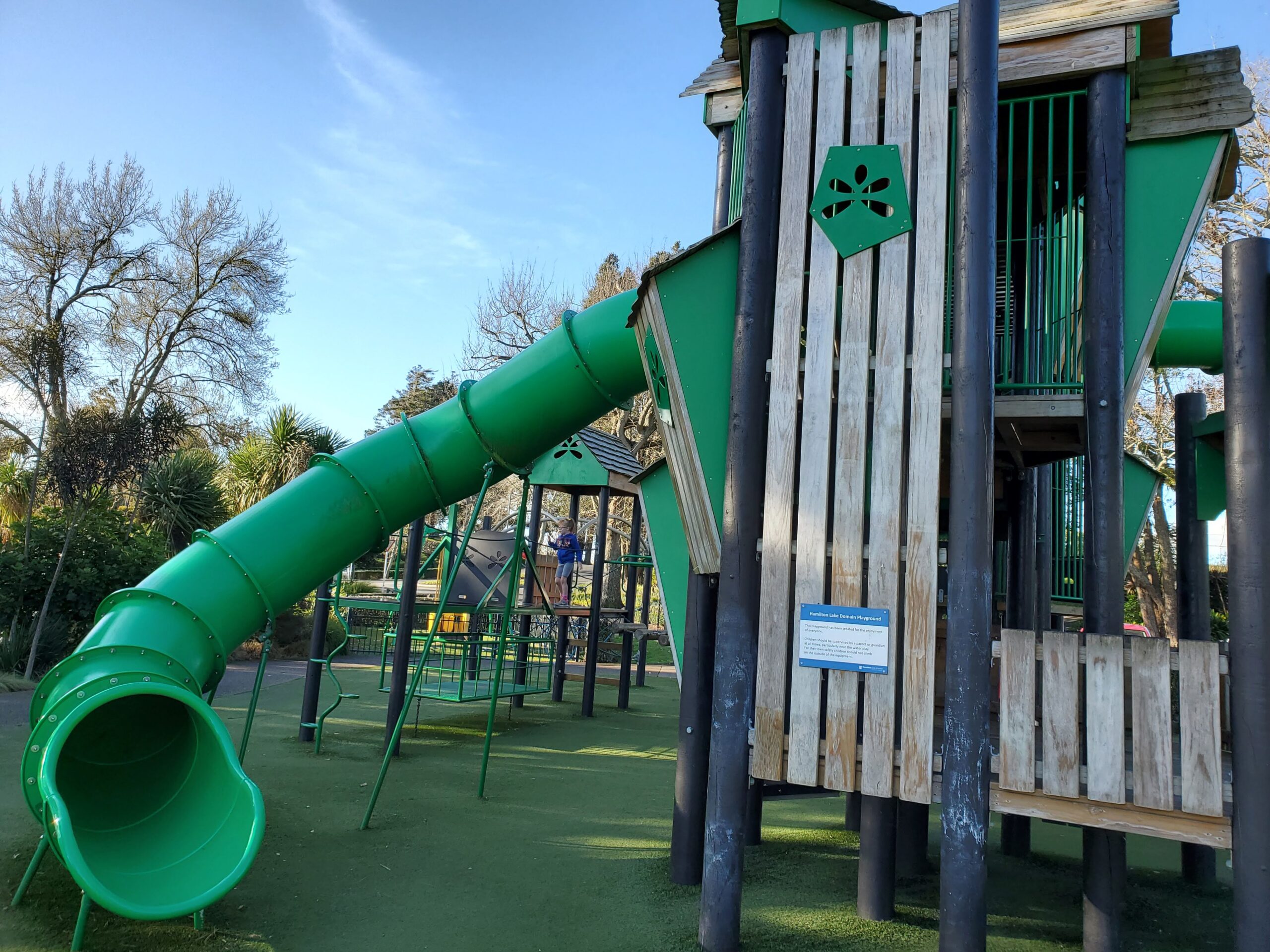 Tube slide at the Lake Domain Playground